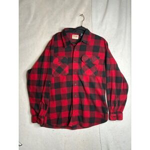 Wrangler Authentics Mens XL Red Black Buffalo Plaid Fleece Button Up ZHCZP1R